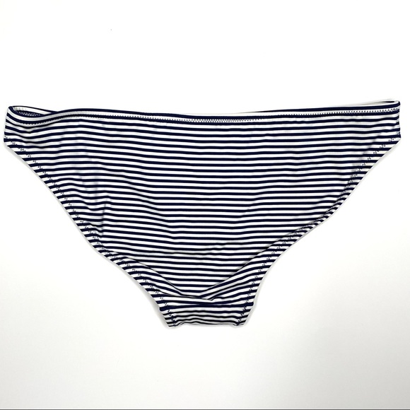 Lands’ End Navy White Striped Ruffled Bikini Set - Picture 9 of 16